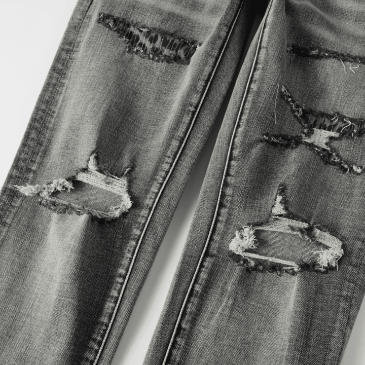 Purple Grey Ripped Jeans - Novell "Fashion"
