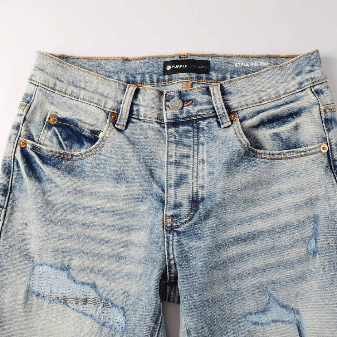 Purple Light Blue Patch Jeans - Novell "Fashion"