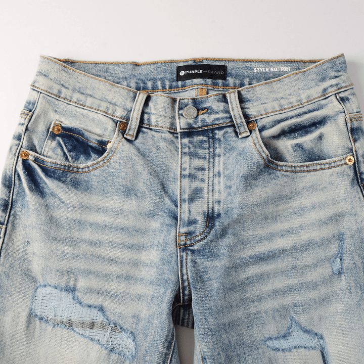 Purple Light Blue Patch Jeans - Novell "Fashion"