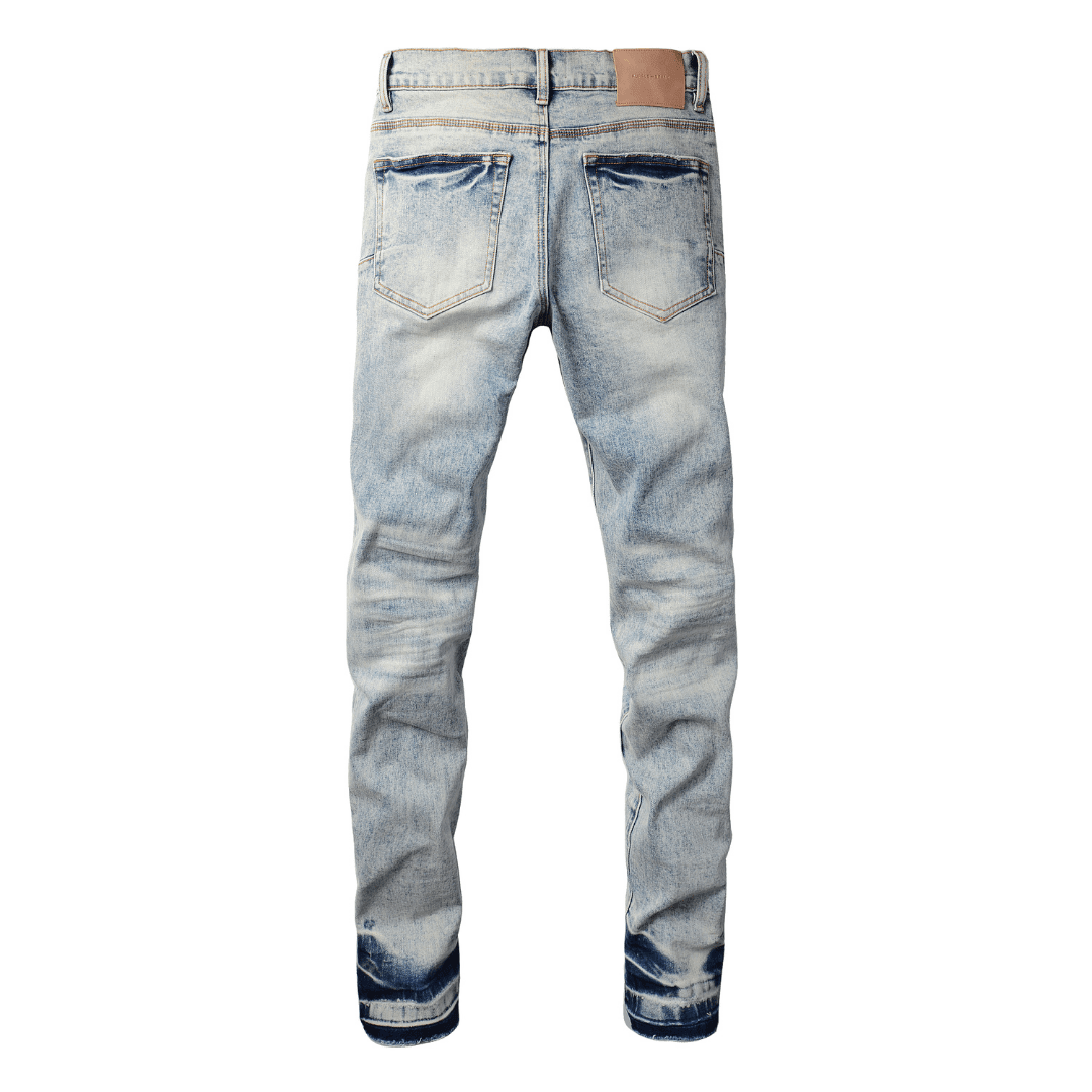 Purple Light Blue Patch Jeans - Novell "Fashion"