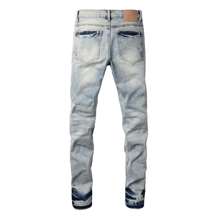 Purple Light Blue Patch Jeans - Novell "Fashion"