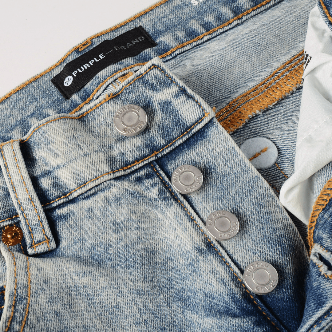 Purple Light Blue Patch Jeans - Novell "Fashion"