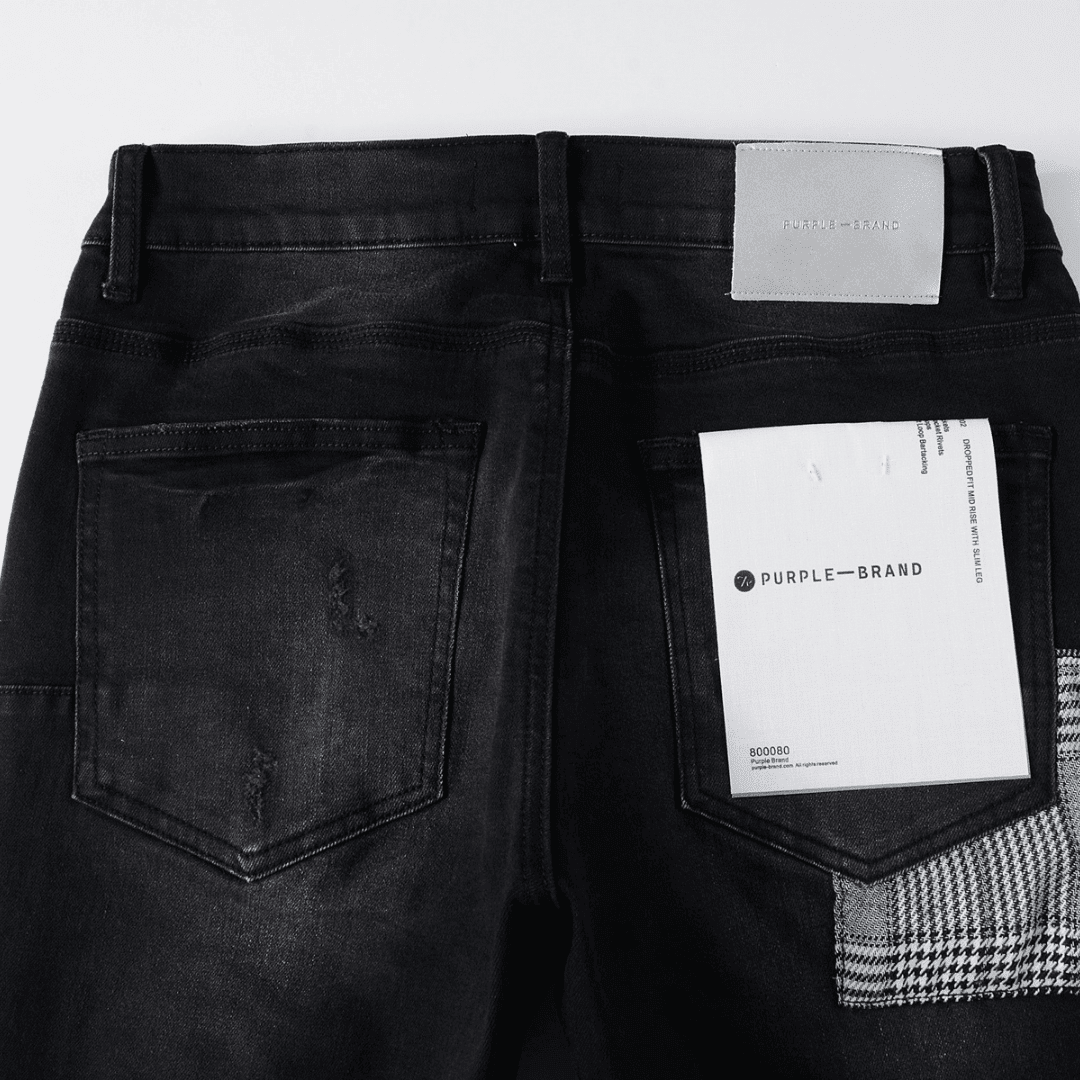 Purple Monogram Patch Ripped Jeans - Novell "Fashion"