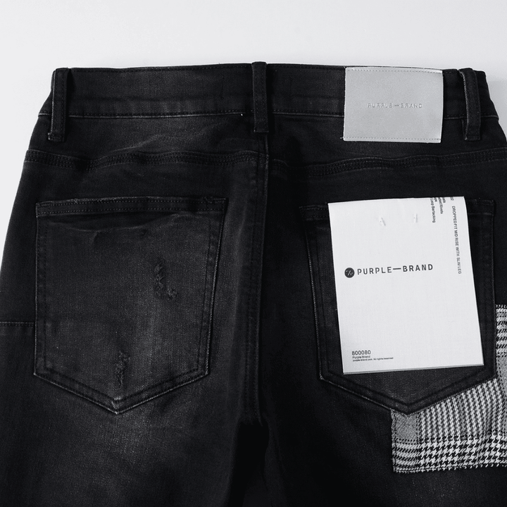 Purple Monogram Patch Ripped Jeans - Novell "Fashion"
