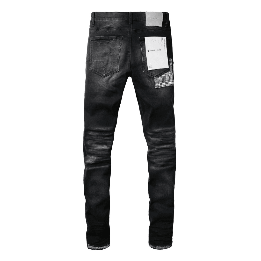 Purple Monogram Patch Ripped Jeans - Novell "Fashion"