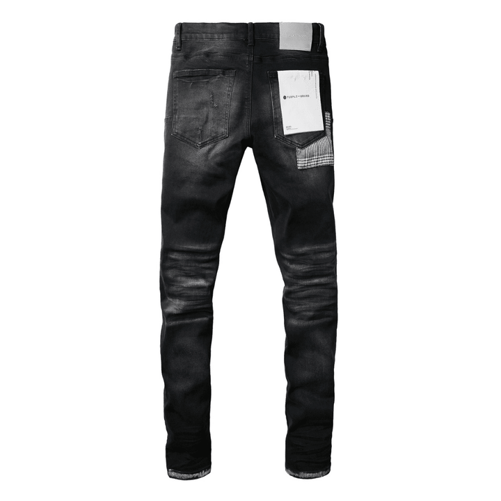 Purple Monogram Patch Ripped Jeans - Novell "Fashion"