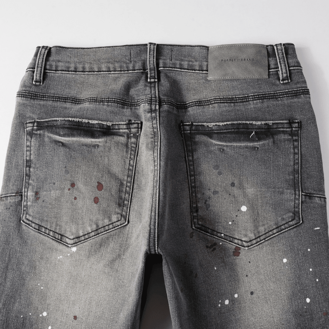 Purple Paint Grey Jeans - Novell "Fashion"