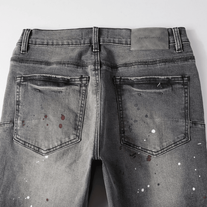 Purple Paint Grey Jeans - Novell "Fashion"