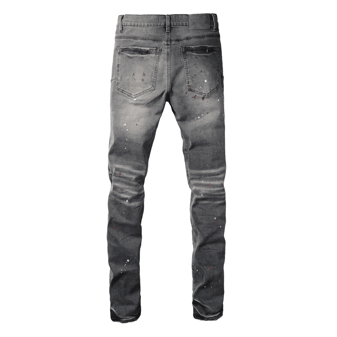 Purple Paint Grey Jeans - Novell "Fashion"