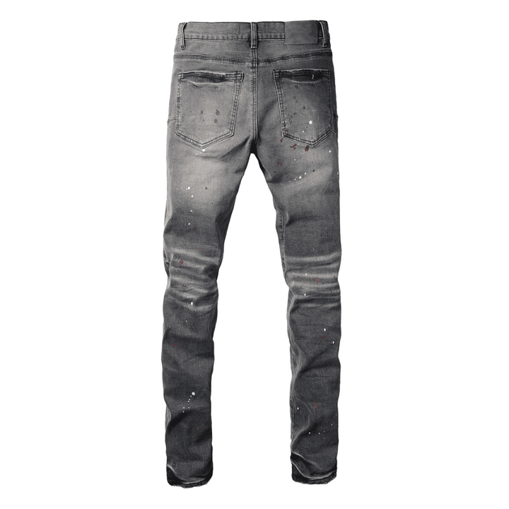 Purple Paint Grey Jeans - Novell "Fashion"