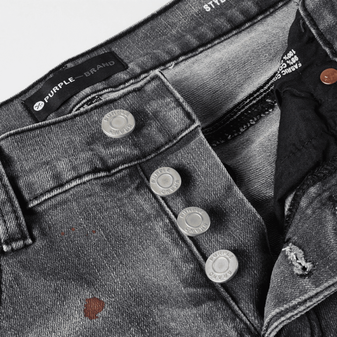 Purple Paint Grey Jeans - Novell "Fashion"