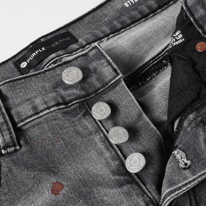 Purple Paint Grey Jeans - Novell "Fashion"
