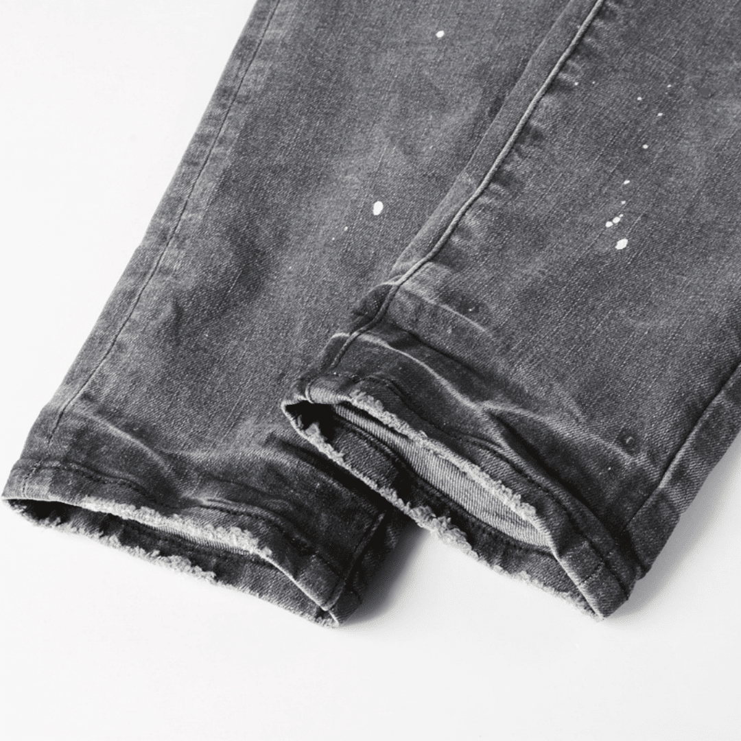 Purple Paint Grey Jeans - Novell "Fashion"