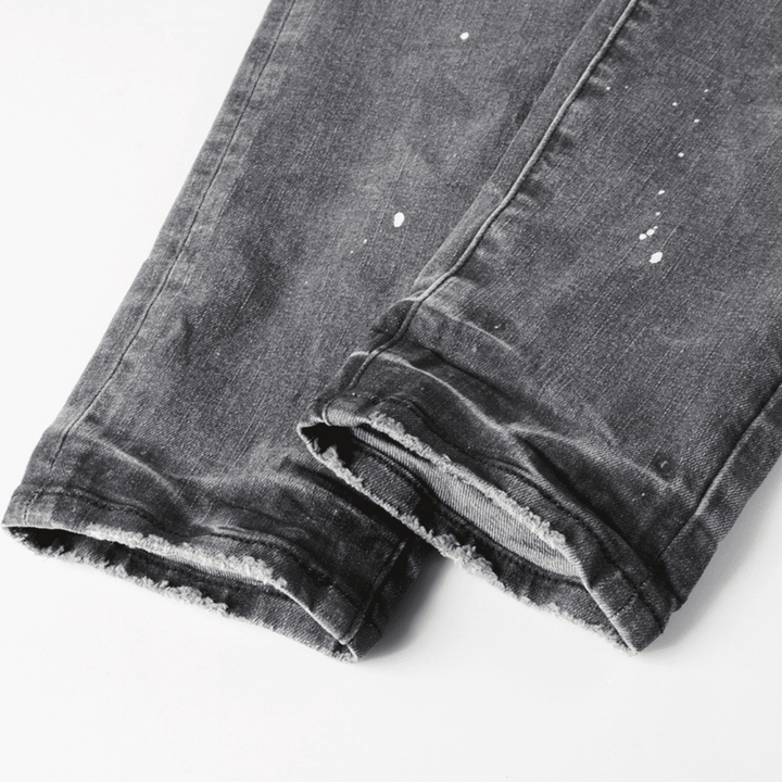 Purple Paint Grey Jeans - Novell "Fashion"