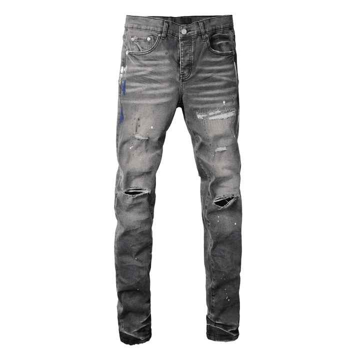 Purple Paint Grey Jeans - Novell "Fashion"