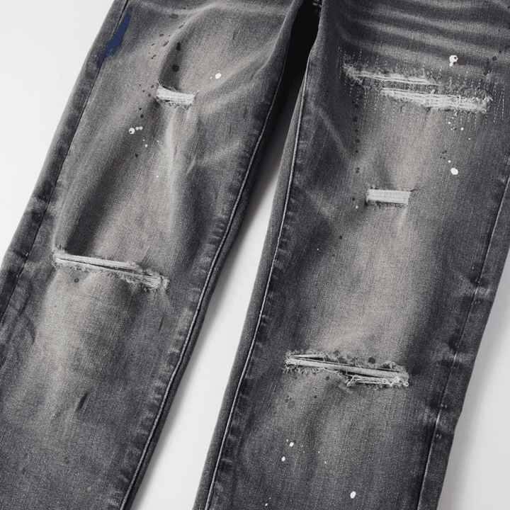 Purple Paint Grey Jeans - Novell "Fashion"