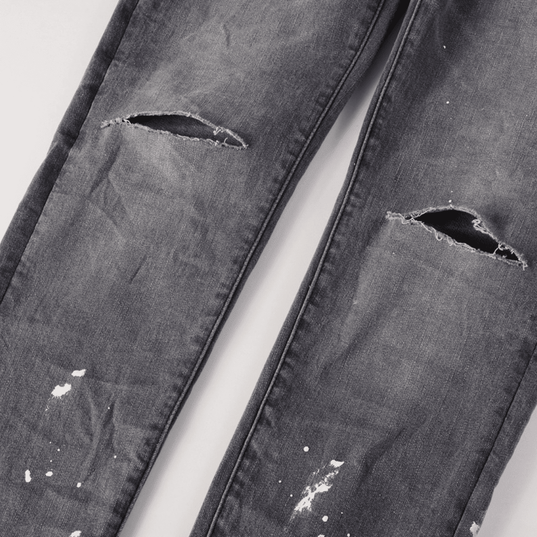 Purple Paint Ripped Jeans - Novell "Fashion"