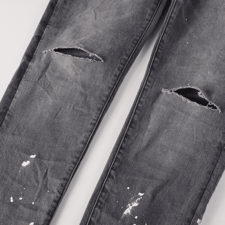 Purple Paint Ripped Jeans - Novell "Fashion"