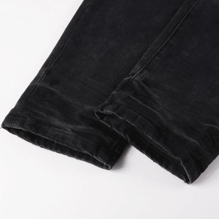 Purple Ripped Black Jeans - Novell "Fashion"