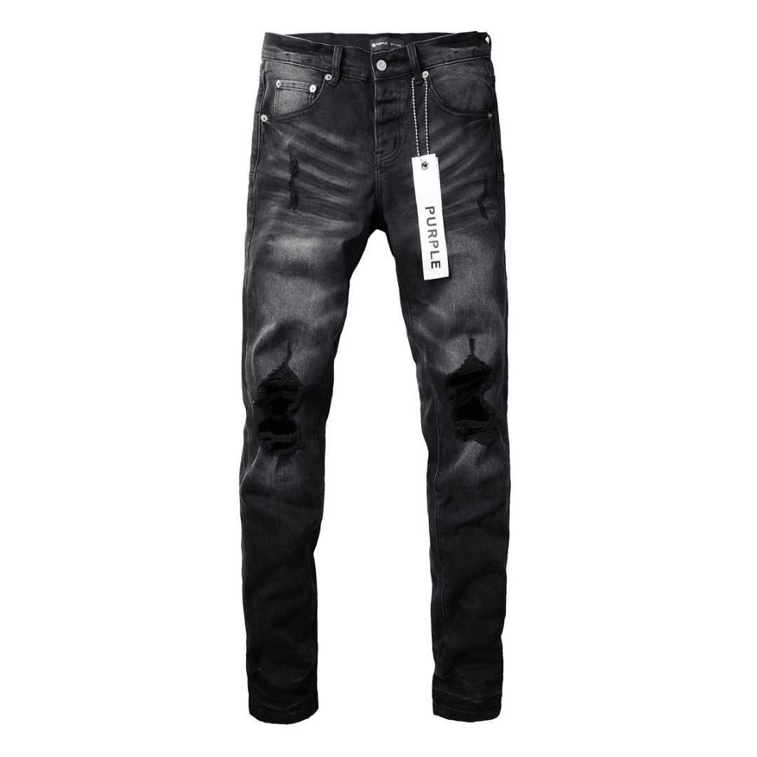 Purple Ripped Black Jeans - Novell "Fashion"