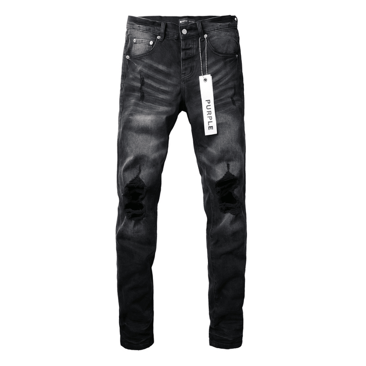 Purple Ripped Black Jeans - Novell "Fashion"