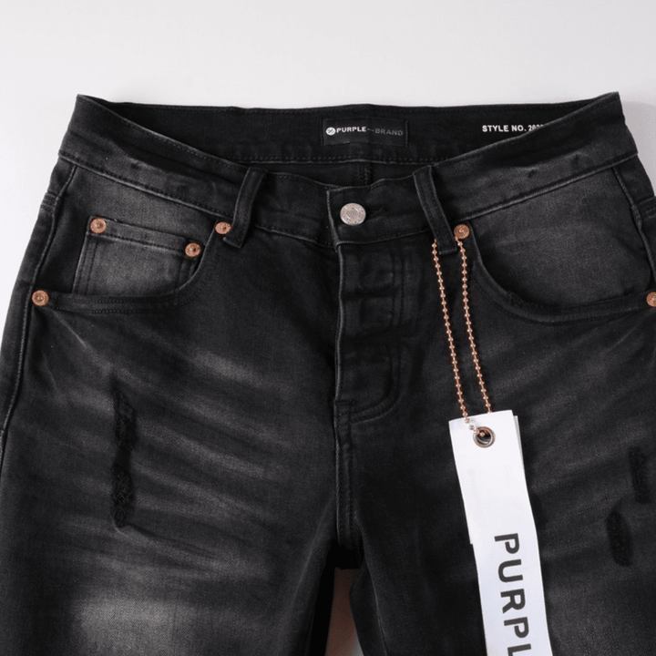 Purple Ripped Black Jeans - Novell "Fashion"