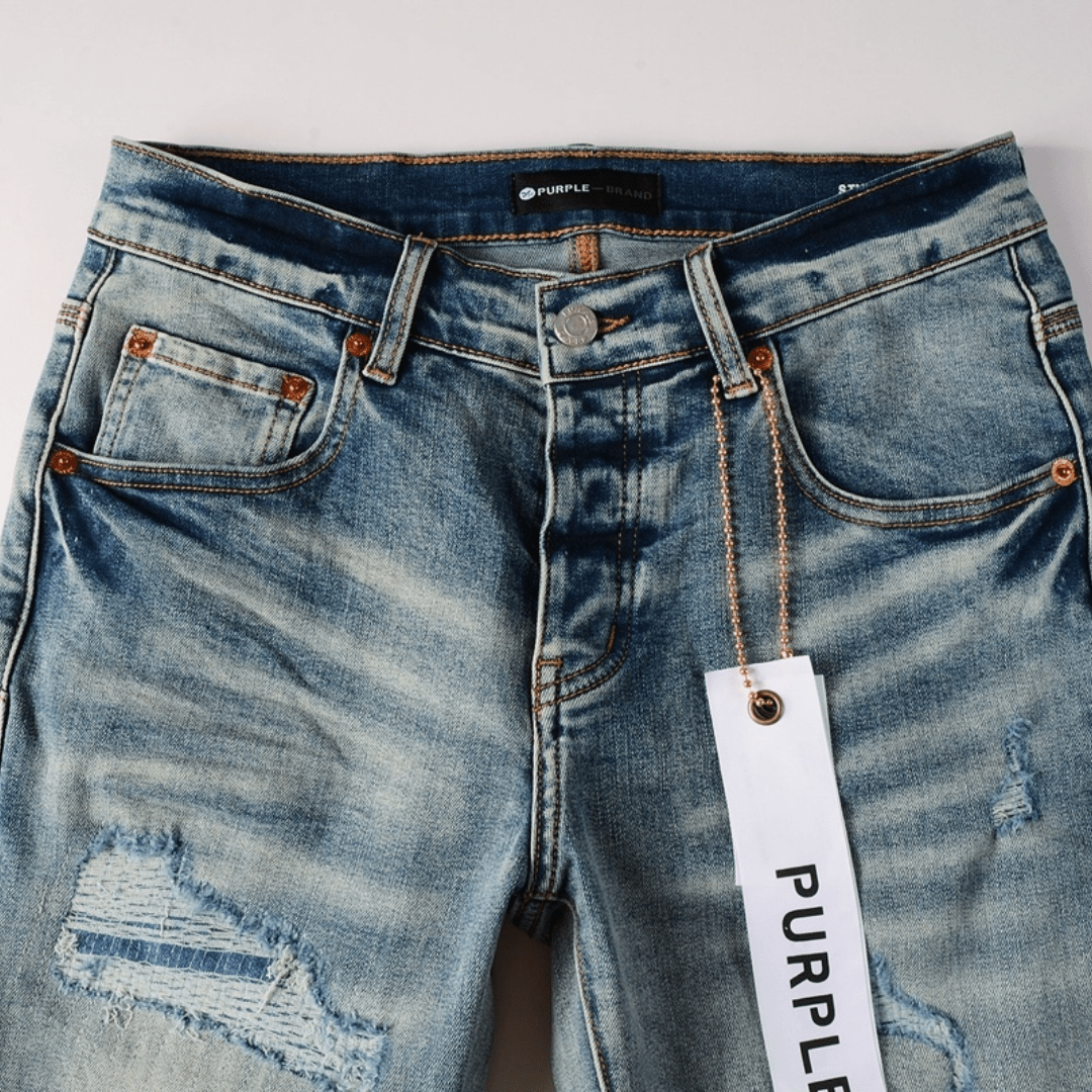 Purple Ripped Blue Jeans - Novell "Fashion"