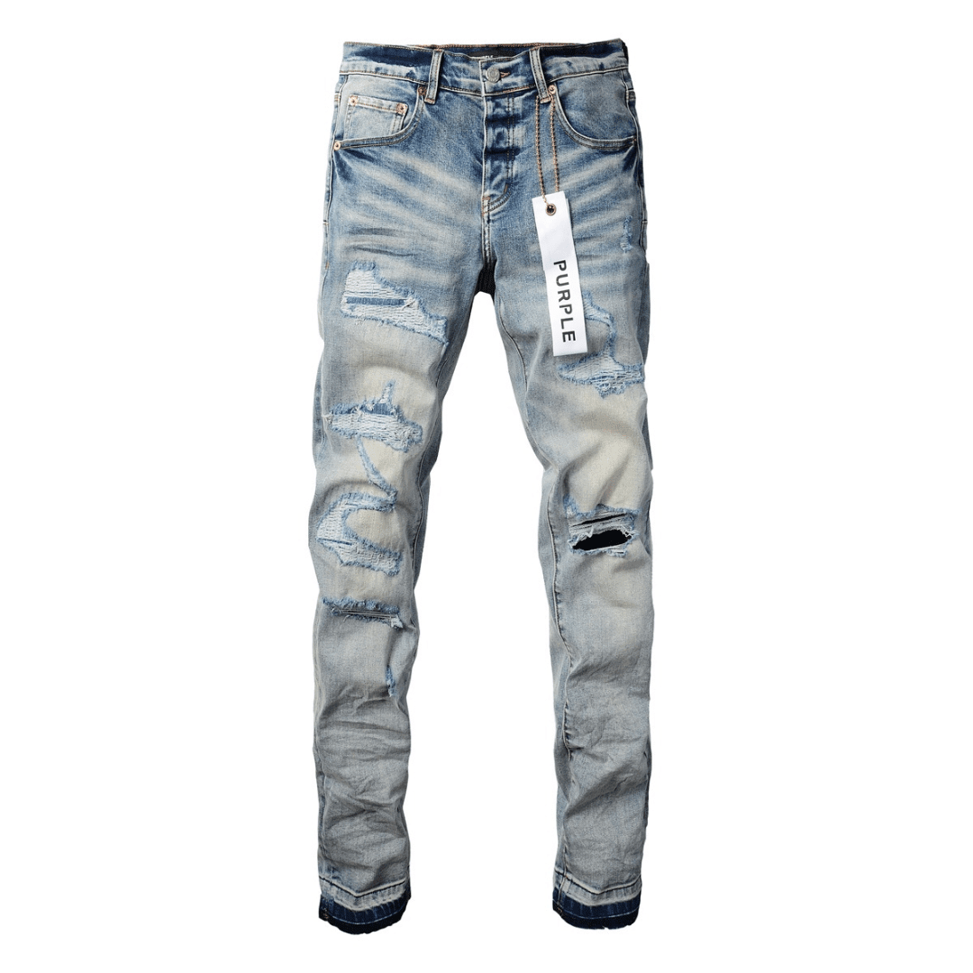 Purple Ripped Blue Jeans - Novell "Fashion"