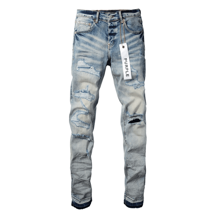 Purple Ripped Blue Jeans - Novell "Fashion"
