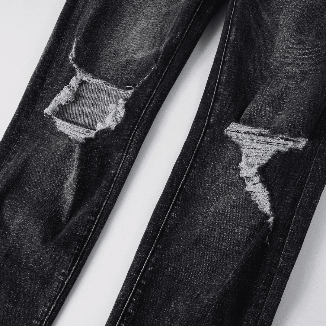 Purple Ripped Grey Black Jeans - Novell "Fashion"