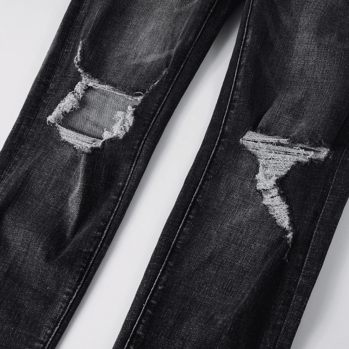 Purple Ripped Grey Black Jeans - Novell "Fashion"