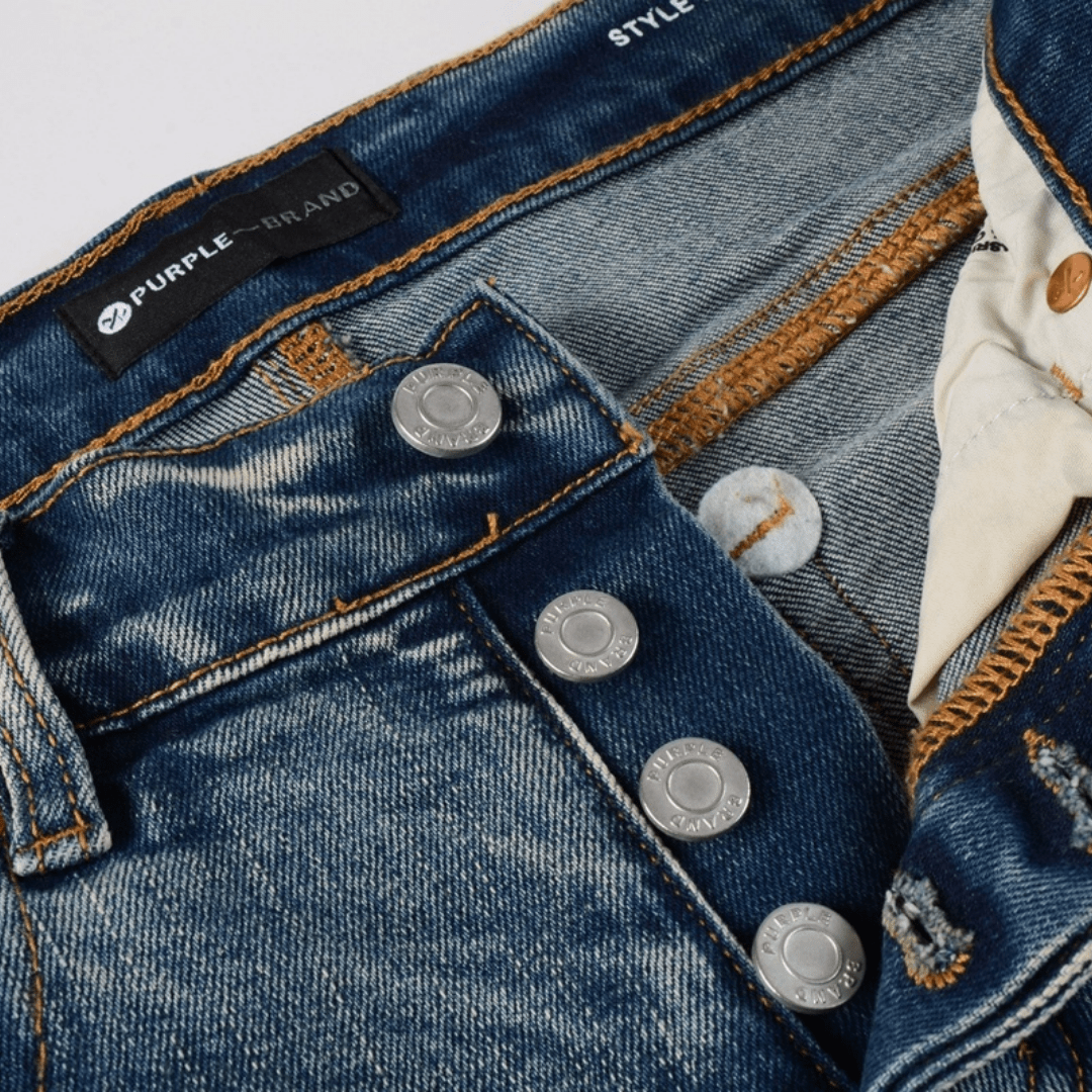 Purple Ripped Paint Jeans - Novell "Fashion"