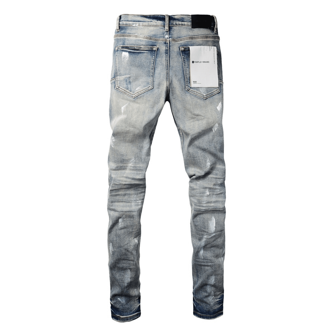 Purple Ripped Paint Jeans - Novell "Fashion"