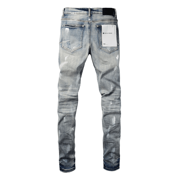 Purple Ripped Paint Jeans - Novell "Fashion"