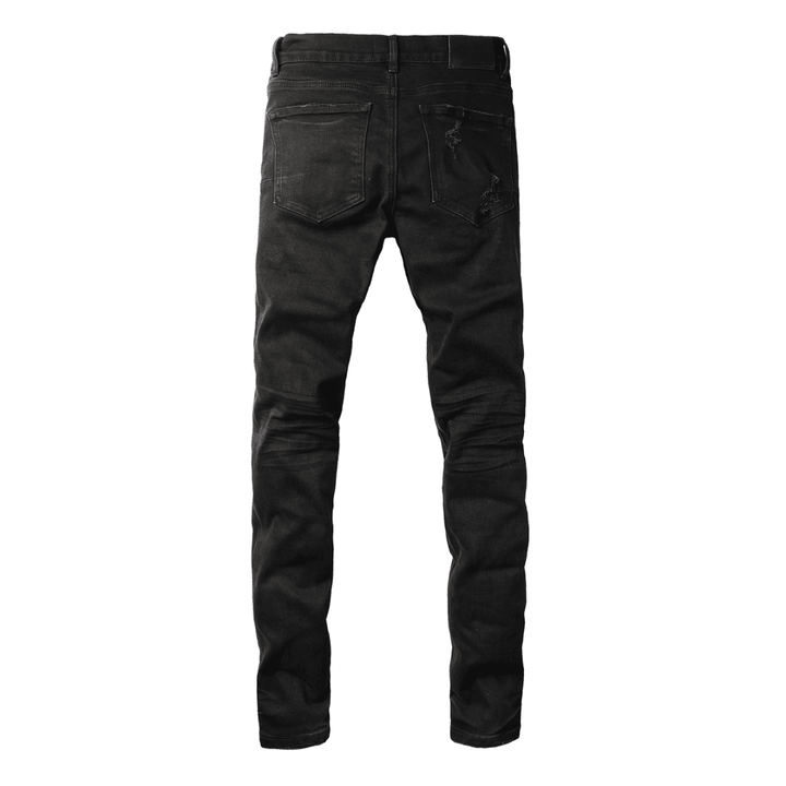 Purple Triple Ripped Black Jeans - Novell "Fashion"