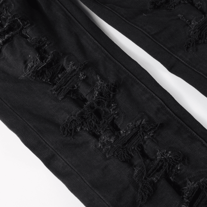 Purple Triple Ripped Black Jeans - Novell "Fashion"