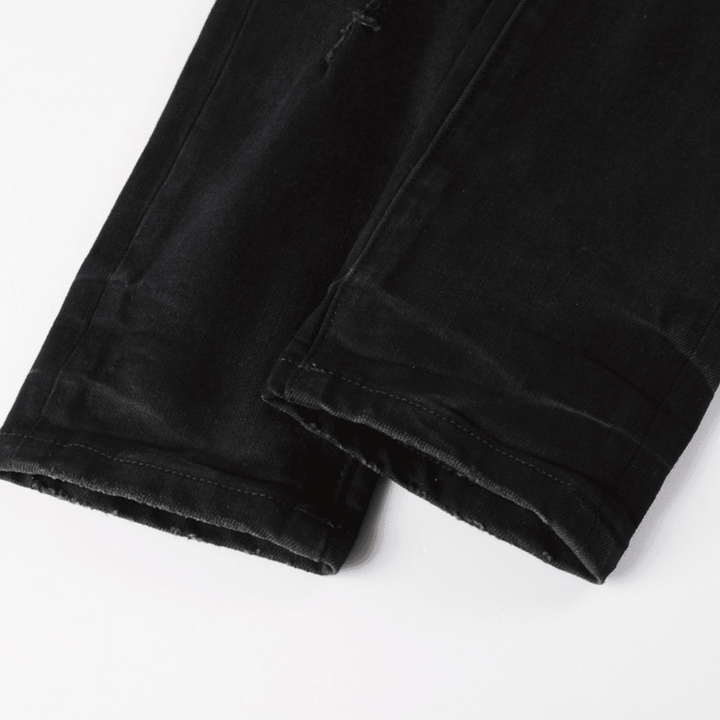 Purple Triple Ripped Black Jeans - Novell "Fashion"