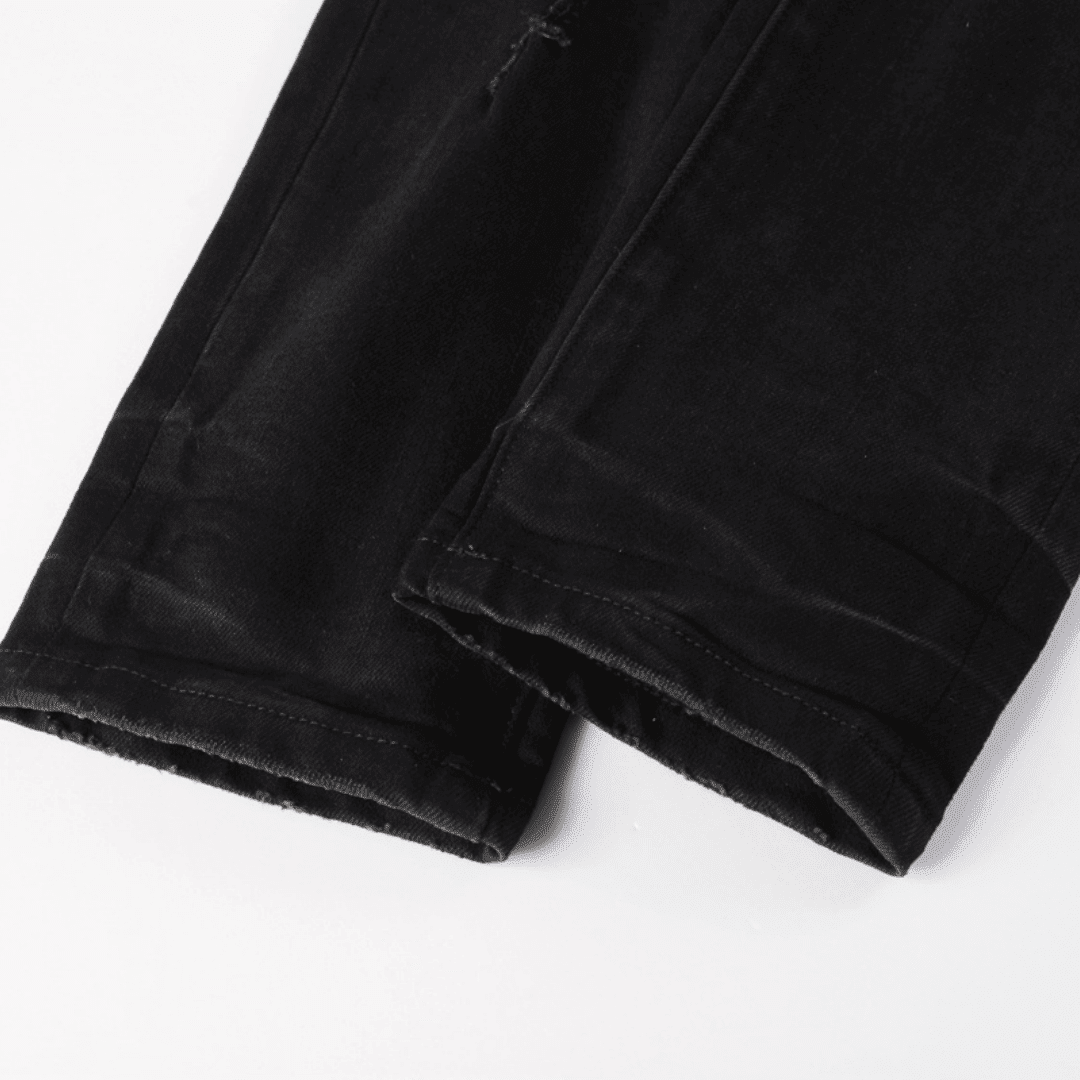 Purple Triple Ripped Black Jeans - Novell "Fashion"