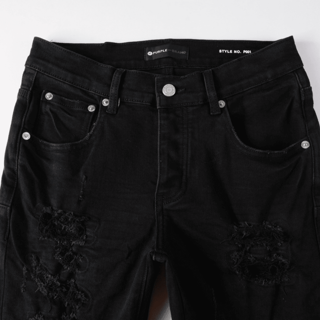 Purple Triple Ripped Black Jeans - Novell "Fashion"