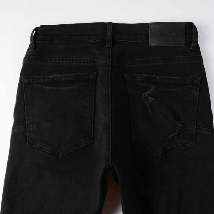 Purple Triple Ripped Black Jeans - Novell "Fashion"