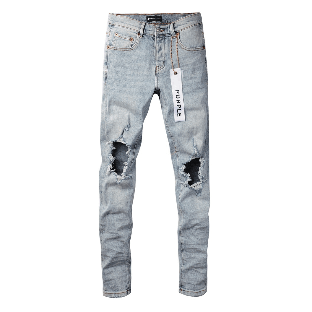 Purple Triple Ripped Jeans - Novell "Fashion"