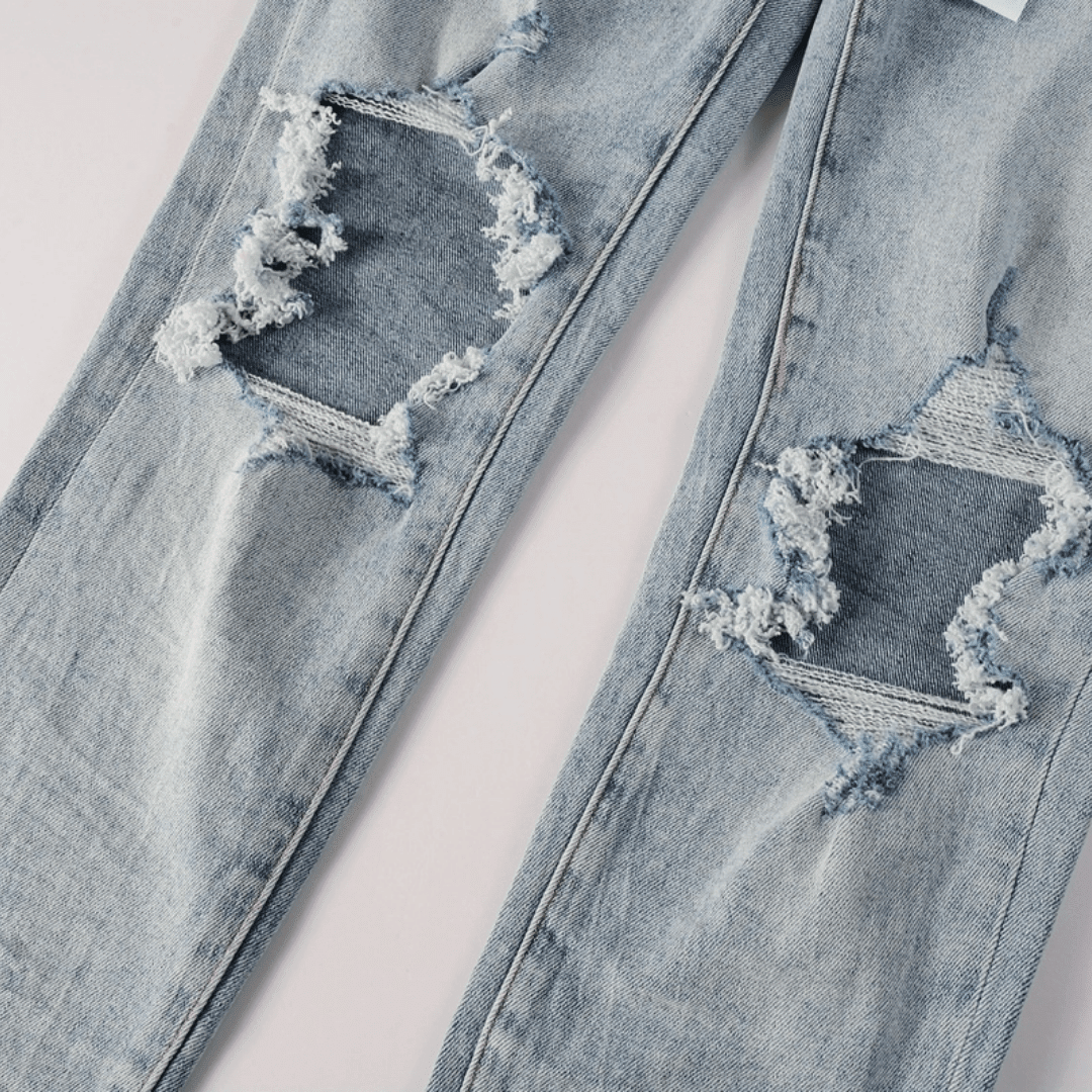 Purple Triple Ripped Jeans - Novell "Fashion"