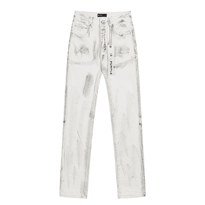 Purple White Distressed Jeans - Novell "Fashion"