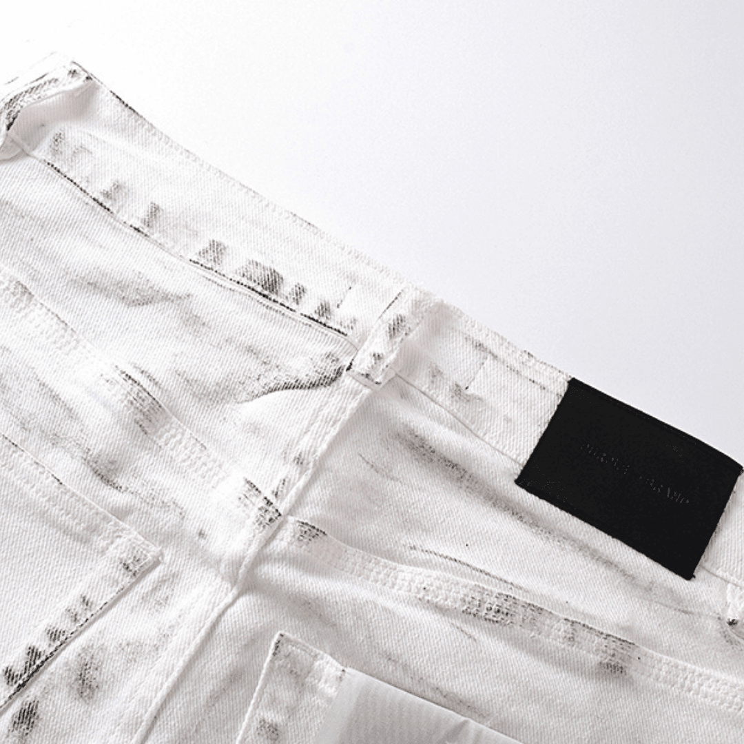 Purple White Distressed Jeans - Novell "Fashion"