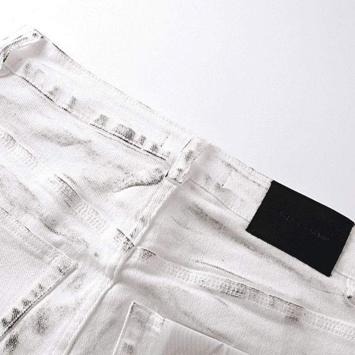 Purple White Distressed Jeans - Novell "Fashion"