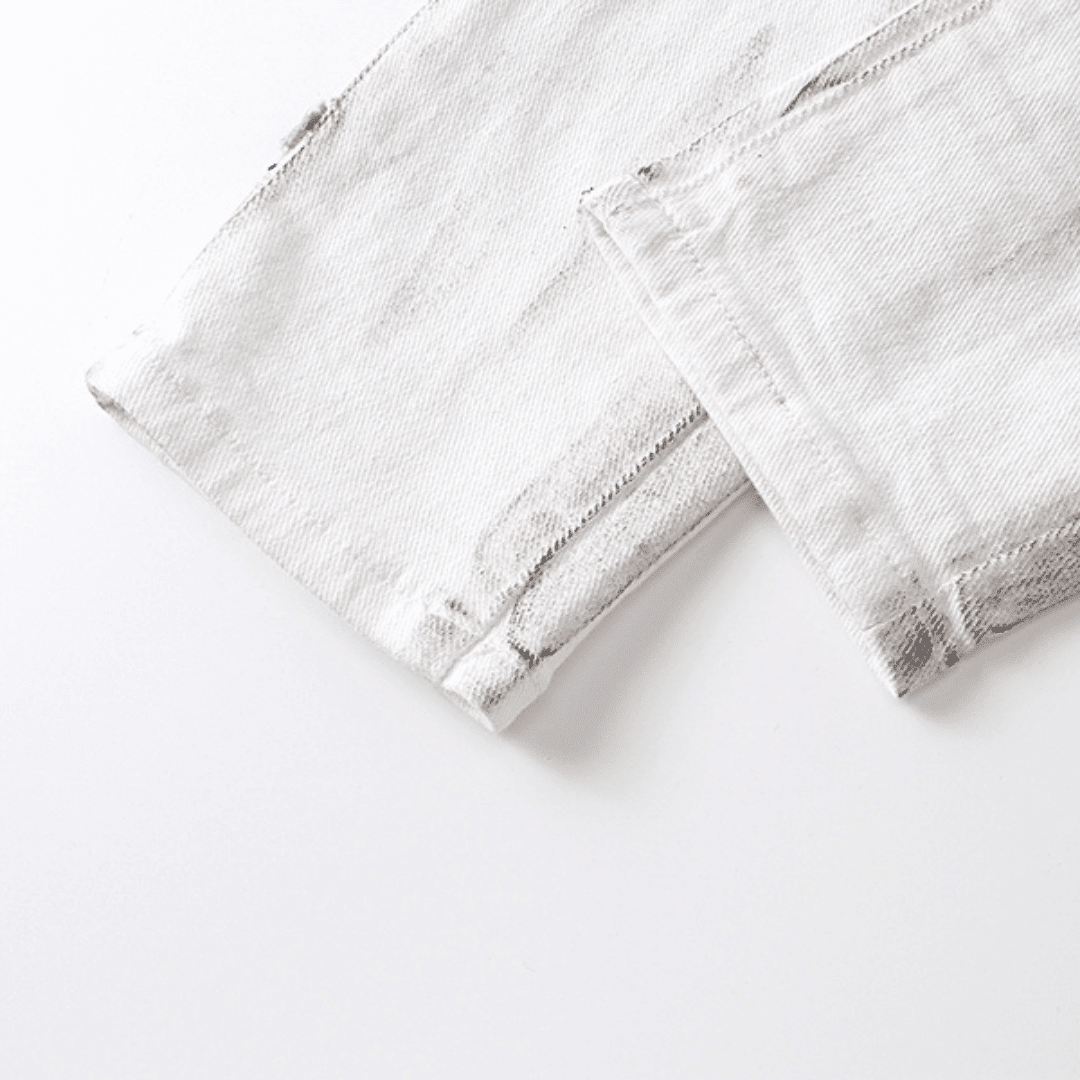 Purple White Distressed Jeans - Novell "Fashion"