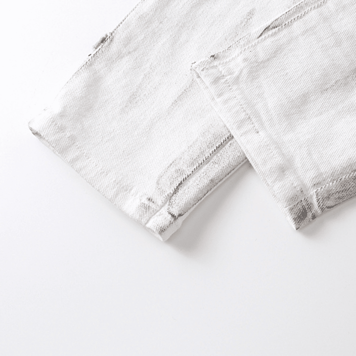 Purple White Distressed Jeans - Novell "Fashion"