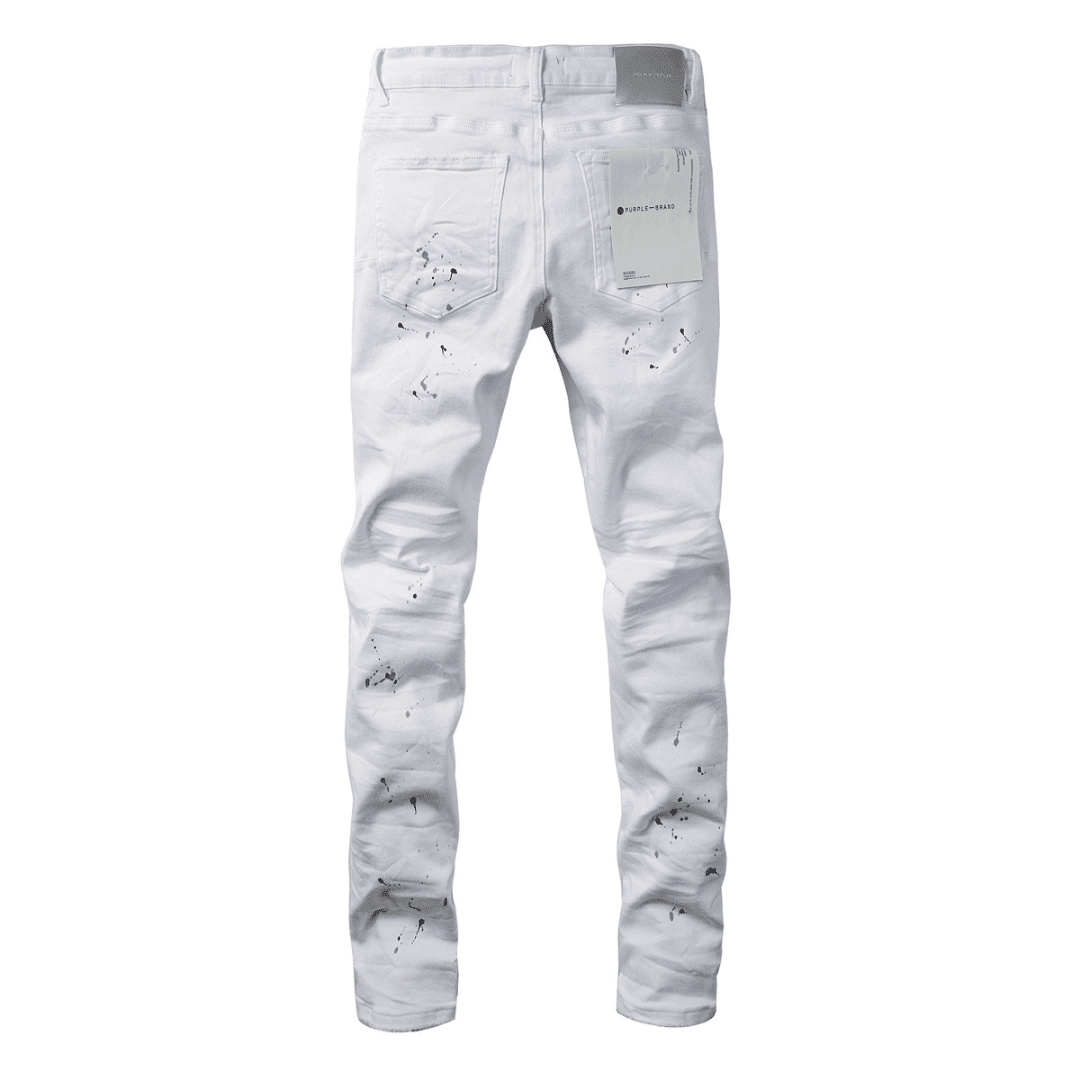 Purple White Paint Jeans - Novell "Fashion"