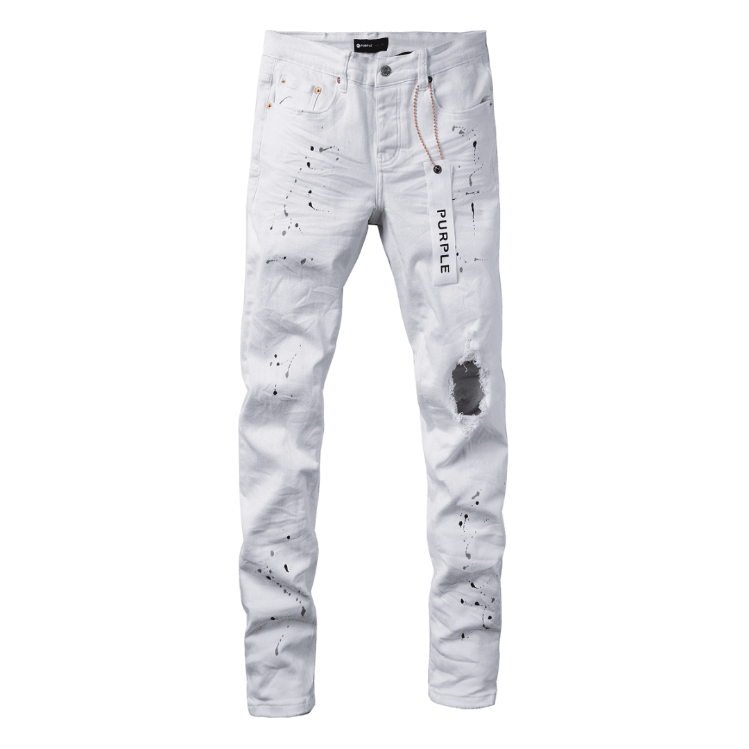 Purple White Paint Jeans - Novell "Fashion"