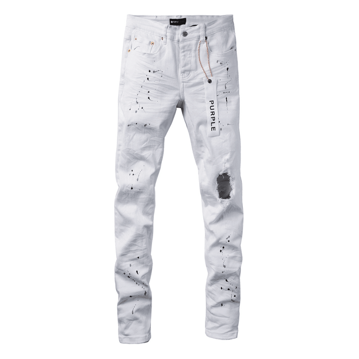 Purple White Paint Jeans - Novell "Fashion"